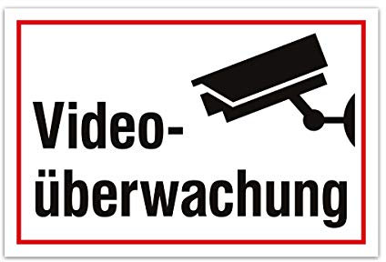 Aluverbund Hinweis Schild 30x20cm Wetterfest Kratzfest Rostfrei UV beständig - Videoüberwachung