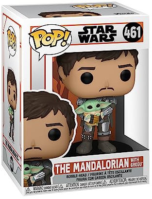 Funko Pop! Star Wars: The Mandalorian - Mando Holding Grogu (The Child, Baby Yoda) - Vinyl-Sammelfigur - Geschenkidee - Offizielle Handelswaren - Spielzeug Für Kinder und Erwachsene - TV Fans