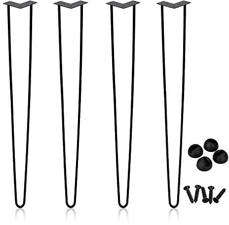 Einfeben 4X Haarnadel Hairpin Legs tischbeine Tischgestell Tischkufen Austauschbare Tisch&Schrank Beine für Heimwerker 72cm 2-Stange Möbelfüße