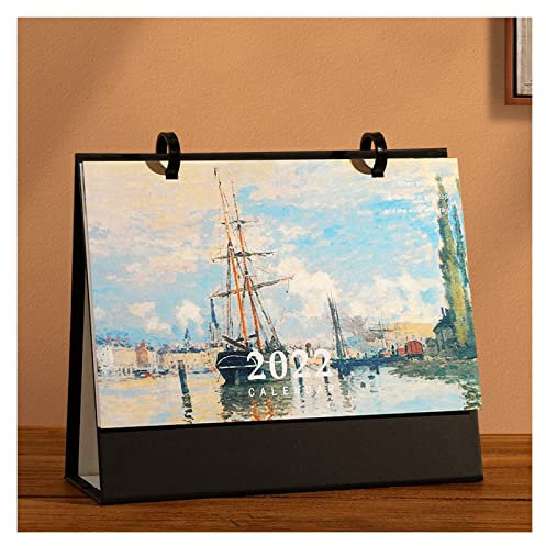 JKXWX Tischkalender 2022 Ölmalerei Tischkalender Chinesischer Stil Kunst Kalender Notizgeschäft Geschäftsbüro Jährliches Kalender Desktop Kalender Dekoration Schreibtisch Kalender