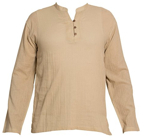 PANASIAM Shirt, 'K', 3button, beige, M, Longsleeve