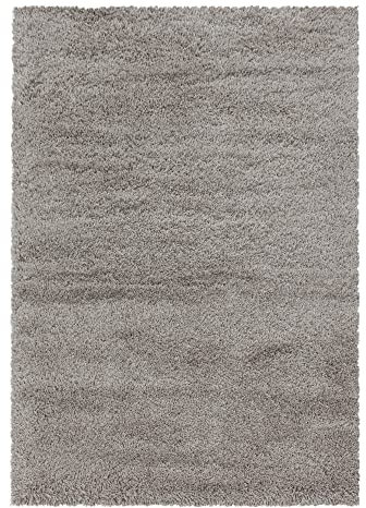 Giantore Teppich 160 x 230 cm Beige 50 mm Hochflor/Flauschiger Teppich aus hochwertigem Polypropylen/Teppich flauschig als Schlafzimmer, Kinderzimmer oder Wohnzimmerteppich