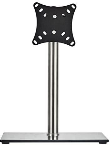 Soporte de TV Universal para televisores LCD LED de 14-27 Pulgadas Soporte de Base de TV Ajustable en Altura con Base de Vidrio Templado