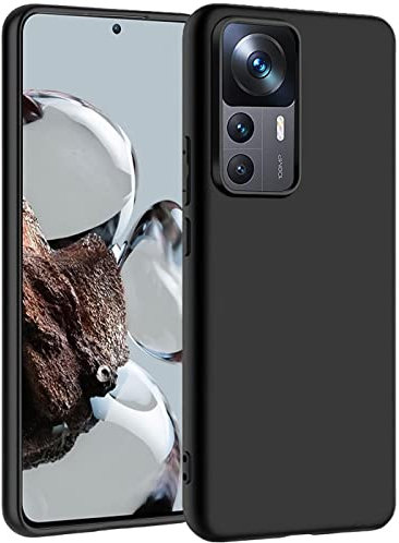 Verco Kompatibel mit Xiaomi 12T Hülle, Xiaomi 12T Pro Hülle Matte Rückschale Schutzhülle für Xiaomi 12T / 12T Pro Case Silikon Handyhülle - Schwarz