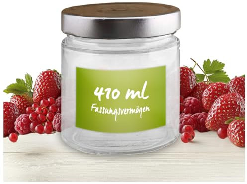 BATANIA 20x Einmachgläser, Sturzgläser, Gläser für Marmelade, Honig, Kuchen oder Gemüse, 410 ml, inkl. Twist Off Deckel