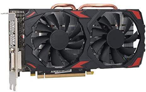 Zunate Grafikkarte, RX 580 8 GB 256BIT Computer Gaming Grafikkarten, Computer Video Grafikkarte GPU mit Zwei Lüftern für Desktop PCs