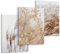 Muralo - Wandbilder Set - Leinwand Bilder Set Aufhängefertig - das Leinwandbilder Set - Bilder für Wohnzimmer Schlafzimmer - Moderne Wanddeko Boho Set - Pampagras - 3 Bilder 30 x 40 cm