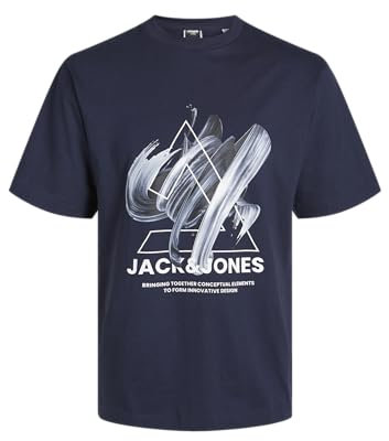 JACK & JONES Men's Jcotint Tee SS Crew Neck T-Shirt, Blazer Navy, M