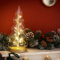 MiniSun | Festive Glass Christmas Tree Table Decoration 20 Warm White Lights Gold String Xmas Ornament Battery Operated | Christmas & Festive Essential
