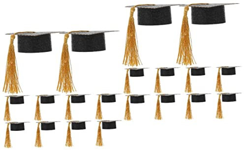 BESTonZON 20 Piezas Conjunto De Taza De Sombrero De Doctor Gorra De Graduación De Solteros Topper De La Botella De Graduación Mini Botella De Vino Tapa De Copa De Bebida Papel Pastel Regalo