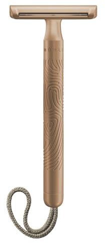 MÜHLE Companion Rasierhobel - Unisex Sicherheitsrasierer – Metall Rosegold - mit sandfarbener Kordel – nachhaltige Rasur