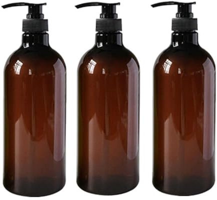 Hiessgozy 1000ml Bathroom Shampoo Soap Dispenser Body Wash Conditioner Refillable Storage Empty Jar Press Plastic