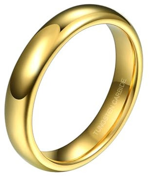 Epinki Bague Homme et Femme Tungstène 4MM Poli Simple Or Bijoux Bague Fiancaille Taille 70