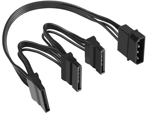 SinLoon SATA Power Splitter - Large 4Pin Male to 3 x 15 Pin SATA Female Hard Drive Power Splitter for HDD, SSD, Optical Drives