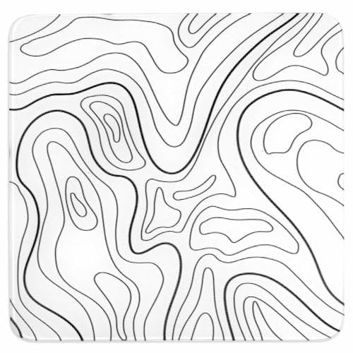 DAWNTREES Topographic Glass Mousepad,Tempered Gaming Mouse Mat,Ultra-Smooth Micro-Etched Surface,Dirt and Scratch-Resistant,Quiet Mouse Movements