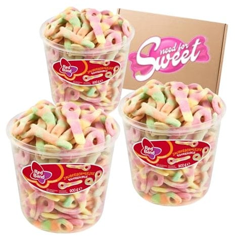 3x 900g Red Band Zauber Schnuller Vorteilspack für jede Party, Büro und Freunde aus Schaumzucker