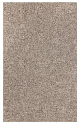 TESSO LIVING In- & Outdoor Teppich – 200 x 280 cm Beige – Wetterfest & rutschfest, UV-beständiger Kurzflorteppich – Ideal für Balkon, Terrasse, Küche & Camping