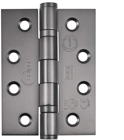 Eclipse Stainless Steel Ball Bearing Door Hinges, 4 Inch 102mm, Grade 13, Fire Rated, One Pair & Screws (Dark Bronze)