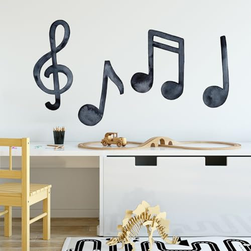 astylishome Girls Wall Stickers Musical Note PVC Waterproof Self Adhesive Decals Removable for Window Stairway Home Decoration Bedroom Bathroom TV Walls Art 0914