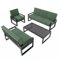 MetaloPro Gartenmöbel-Set, Gartengarnitur, 1x Dreisitzer, 1x Zweisitzer, 1x Einzelsessel, 1x Metalltisch, Metallrahmen mit Cordstoff Kissen, Terrassenmöbel, Outdoor Set, für Terrasse, Balkon, Garten