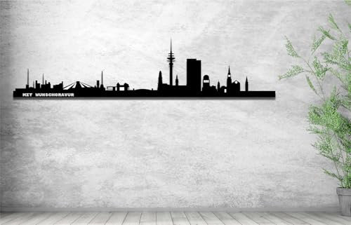 aina Hamburg 3D Wandbild Skyline aus Acryl personalisert mit Wunschgravur