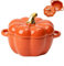 Oven Safe Ceramic Pumpkin Soup Bowl with Lid, Ramekins with Lids (Brown)