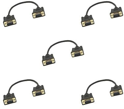 5 set 15Pin VGA Short Video Cable Extension Cord Male to Male for Monitor 30 cm
