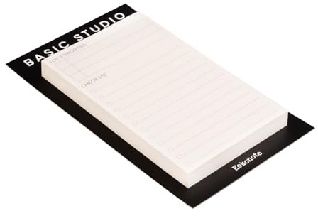 Kokonote Notizblock Block Basic Studios Notizzettel Block für To Do Liste Einkaufszettel oder Einkaufsliste 10 x 7,5 cm