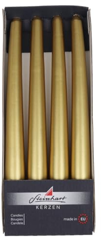 Spitzkerzen Edelglanz Gold 240/24 mm, 4 Stück Steinhart Kerzen in RAL-Kerzen Güte Qualität