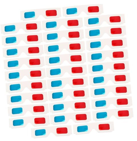 CAXUSD Occhiali 3d Anaglifi Carta 60 Pezzi Occhiali Per Film Visione 3d Usa Getta Hobby Divertimento Famiglia Amici