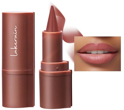 2 In 1 Lipstick & Lipliner, Gradient Nude Lippenstift 24 Stunden Halt, Matte Velvet Lipliner, Creme Lipstick Wasserfest, Glatte Lippenkonturenstift, Multifunctional, Langanhaltender, Lippen Makeup(#2)