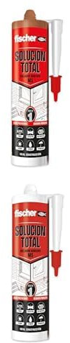fischer - Pack Solución Total Blanco y Marrón | Adhesivo Sellador de Alta Elasticidad y Adherencia | Pintable y Resistente a UV | Uso en Construcción, Automoción y Techos | 290ml