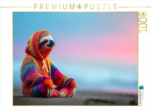 Puzzle · Sloth-Flow im Beach-Yoga | 1000 Teile · Lege-Größe 64 × 48 cm · CALVENDO Puzzle