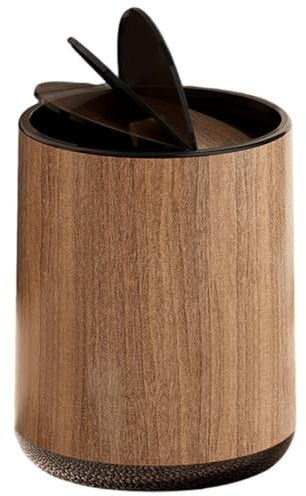 Obelunrp Poubelle, poubelle de salle de bain en bois 15L avec à couvercle swing détachable, minimaliste pour le bureau, chambre, décorations d'Halloween