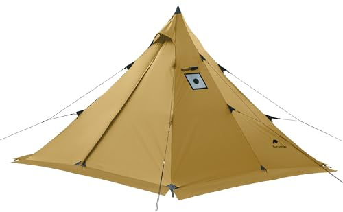 Naturehike Tenda a piramide per 3-4 persone, impermeabile, antivento, facile da montare, per esterni, campeggio e famiglie