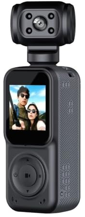 Tosuny 4K Action Camera with WiFi, 2000mAh Battery & 130° Wide Angle Lens, Rotatable Wearable Body Cam with 1.5 Inch Screen for Motorcycle Riding, Outdoor Sports and Vlogging