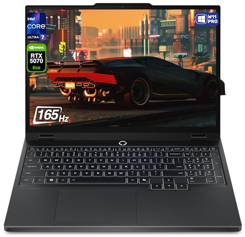 Lenovo Legion 5 Gaming Laptop, Intel Core Ultra 7-255HX, 32 GB DDR5 RAM, 2 TB PCIe SSD, 15.1 WQXGA Display, Nvidia GeForce RTX 5070, 24-Zone RGB QWERTZ Tastatur, Windows 11 Pro, Eclipse Black