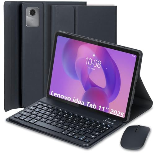 EHLCYS Funda con Teclado para Lenovo Idea Tab 11 Pulgadas 2025 Modelos (TB-336ZU/TB-336FU), Español Ñ Teclado Inalámbrico Bluetooth Desmontable, Funda Ultrafina Multiángulo con Ratón,Negro
