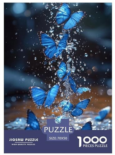 Blue Schmetterling Puzzle 1000-teiliges Wasser Puzzles Impossible Geschicklichkeitsspiel 100% Recycelter Pappe Erwachsenenpuzzle Ab 14 Jahren 70x50cm/1000pcs
