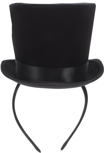 ARTSEWPLY Kleiner Schwarzer Filzhut Zylinder Party Kopfschmuck für Cosplay und Bankett Leichter und Robuster Haarreif für Damen und Herren