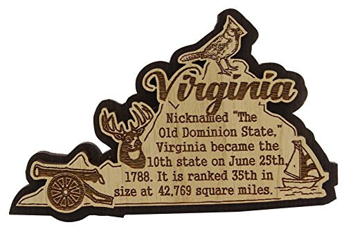 Printtoo USA Virginia State Map Wooden Magnet Souvenir Fridge Magnet Gift