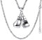 PROSTEEL Herren Halskette Edelstahl Boxhandschuhe Handschuhe Anhänger mit 60cm Singapurkette Trendig Sportliche Boxing ModeSchmuck Accessoire für Jungen Männer