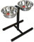 ICA CAR2250 Double Stainless Steel Adjustable Feeder for Dogs, 2 Bowls 25 cm, 2.9 L, Maximum Height 40 cm