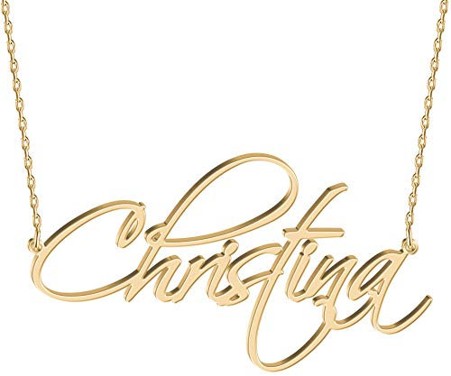 JOELLE JEWELRY Custom Gold Name Necklace 18K Gold Plated Silver Personalised Script Name Jewellry Birthday Gift Ideas for Women Girl Teenage Bridesmaid
