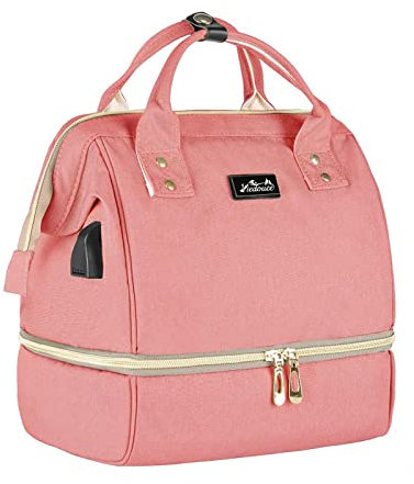 Viedouce Sac à Dos à Langer Isotherme, Sac à Dos Voyage pour Tire-lait, Sac de Repas Isotherme, Petit Sacs de Pique-nique, Imperméable Compact Oxford Sacs à Couche Bebe (Rose,8L)