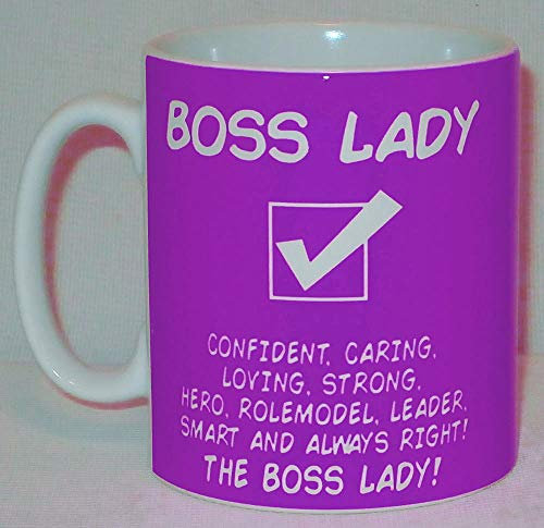 Boss Lady Ceramic Mug Funny Work Novelty Gift (Purple)