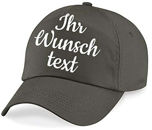 Deitert Kappe, Basecap individuell bestickbar mit Namen oder Wunschtext | über 20 Farben zur Auswahl Olivgrün