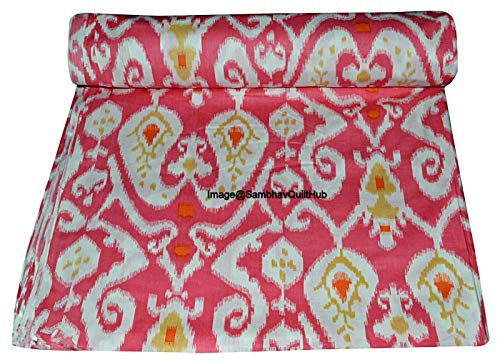 Multi Ikat Voile-Handblock-Stoff für floralen Ekat-Druck, Baumwolle, Nähen, Basteln, Schneidern, Laufen, natürliche Farbe, Sanganeri, indischer Blumendruck, Stoff, Meterware, Breite