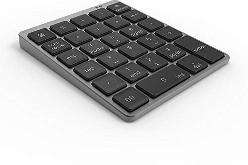 Clavier numérique sans fil - 28 touches - Alliage d'aluminium - Chargement sans fil - Bluetooth - Numérique - Rechargeable - Pavé numérique à 28 touches
