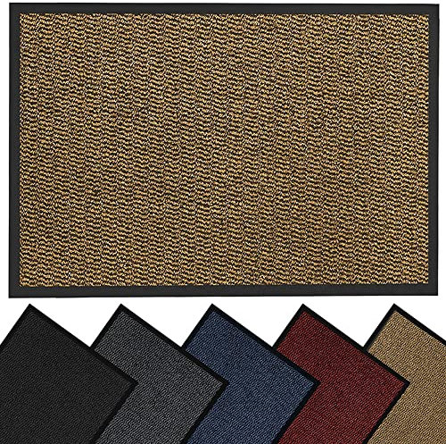 HOUSEGADS Door Mats Indoor And Outdoor Rugs - Anti-Slip Door Mat Carpet - Non Slip Outdoor Rubber Mat - Washable Indoor Floor Mats - Kitchen Mat Non Slip Rugs (Brown, 60 X 90)